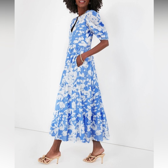 HYACINTH HOUSE
Blue and White Floral Cisco Maxi Dress - Picture 5 of 13
